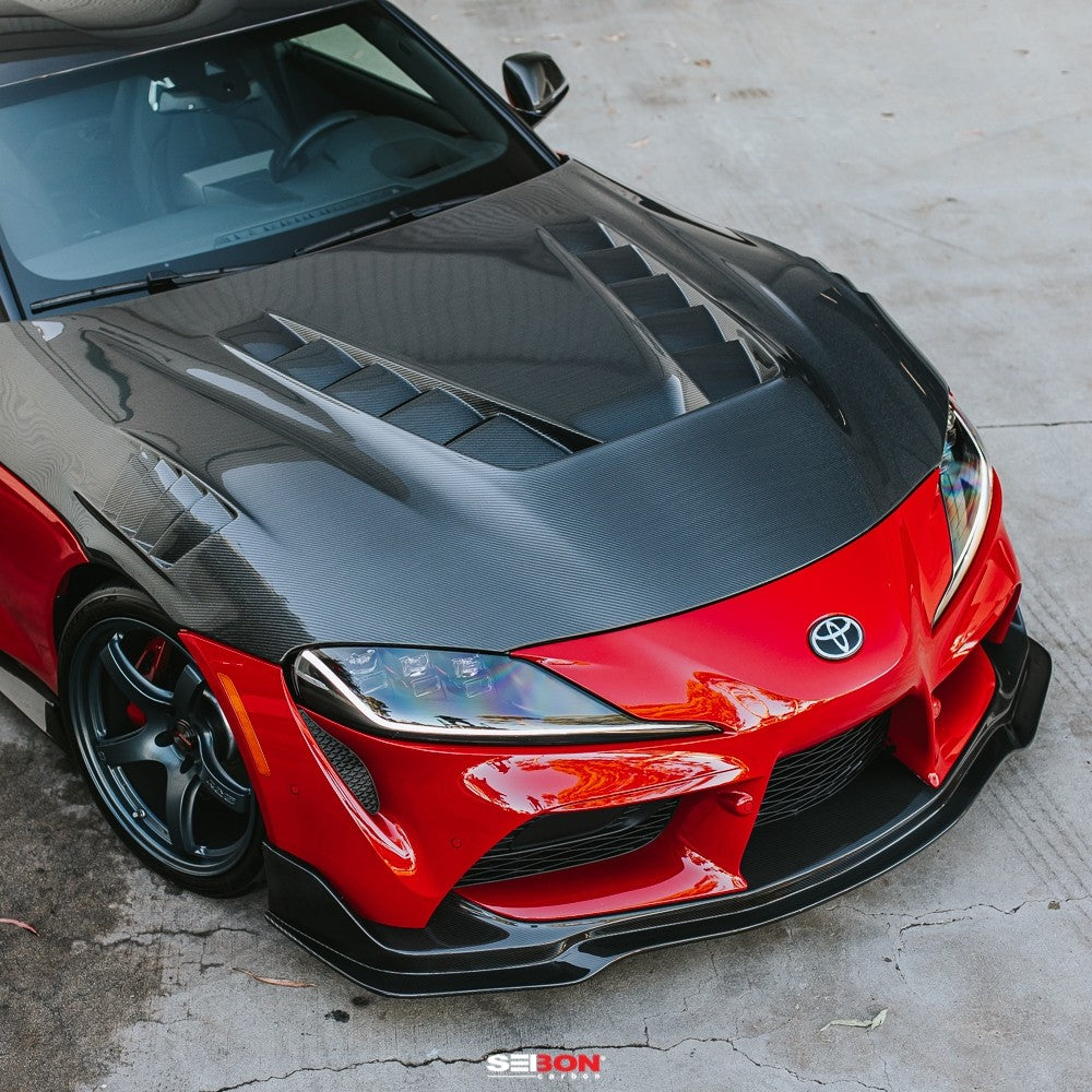 Seibon TV-STYLE DOUBLE-SIDED CARBON FIBER HOOD FOR 2020-2021 TOYOTA GR SUPRA