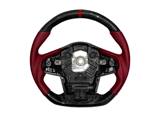 Rexpeed GR Supra Carbon Fiber RED Leather Steering Wheel