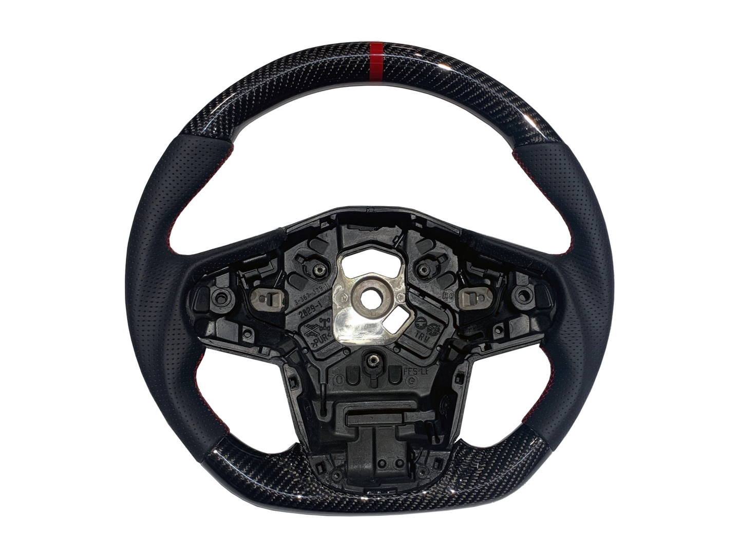 Rexpeed GR Supra Carbon Fiber BLACK Leather Steering Wheel